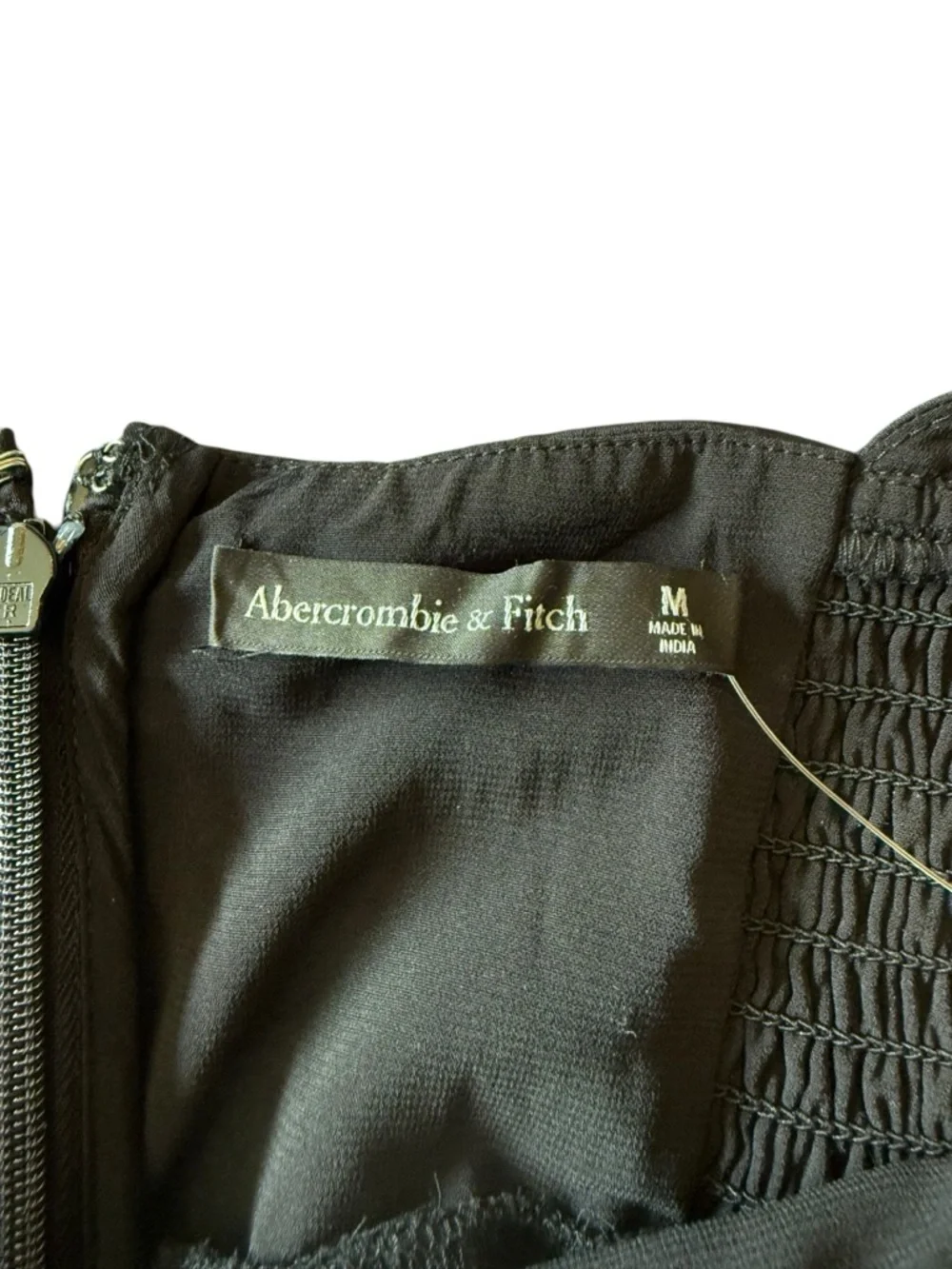 New Abercrombie & Fitch Jumpsuit Plunge Satin Black Size Medium $120 Dressy - Picture 7 of 10